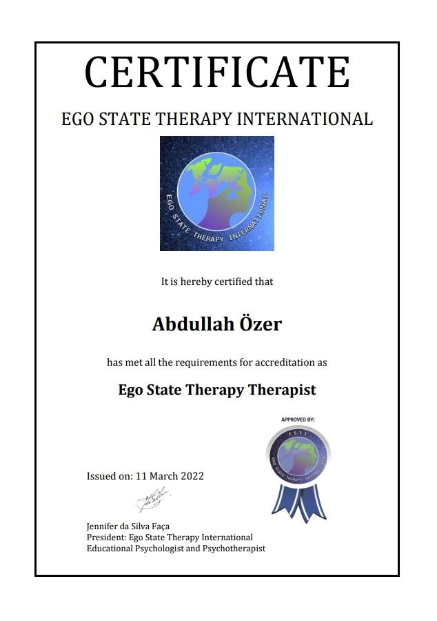 Ego State Therapy International — Akredite Terapist Sertifikası